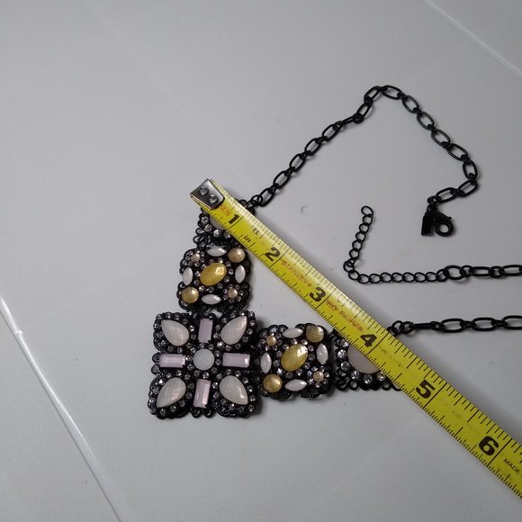 Black Chain Decorative Multicolor Necklace Adjustable 21 To 23 Inches - Picture 12 of 15